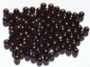 100 6mm Round Dark Bronze Glass Pearl Beads